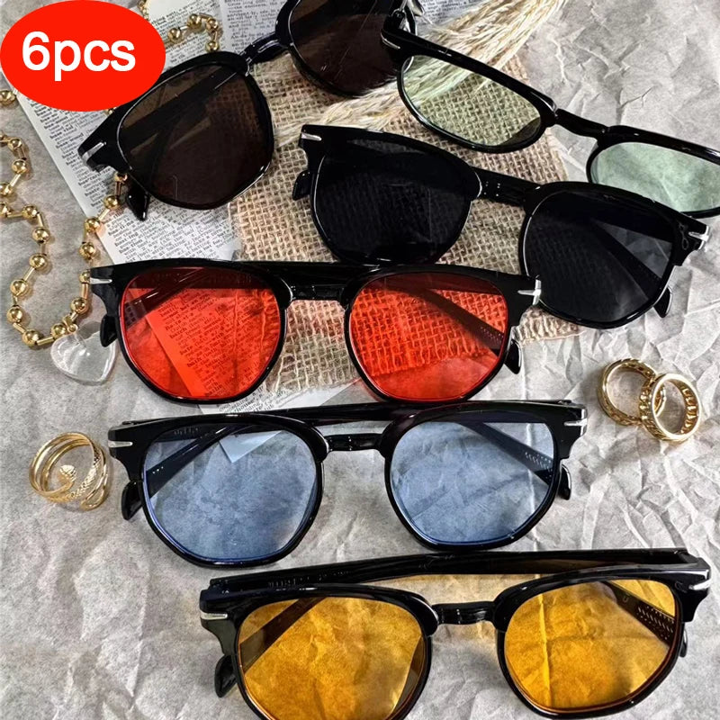 Retro Sunglasses Men Women Popular Square Oval Sun Glasses Ladies Black Eyeglasses Driver Goggles UV400 Mirror