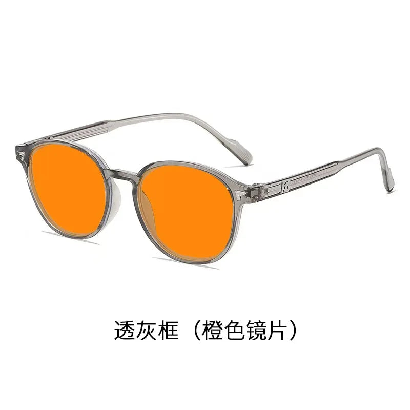 Men Women Large Frame Yellow Protective Sunglasses New Retro Ruond Night Vision Glasses High-Definition Computer Driving Glasses