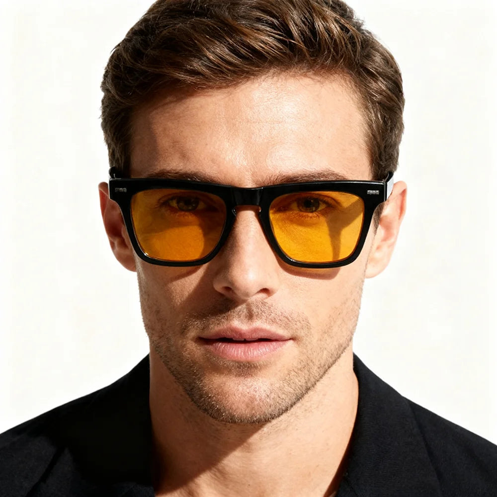 Rectangle Black Blue Light Blocking Glasses Men Gaming anti Bluelight Women Orange Night Vision Computer Eyeglasses