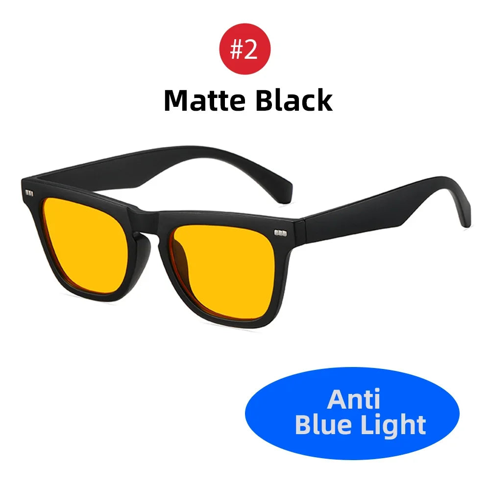 Rectangle Black Blue Light Blocking Glasses Men Gaming anti Bluelight Women Orange Night Vision Computer Eyeglasses