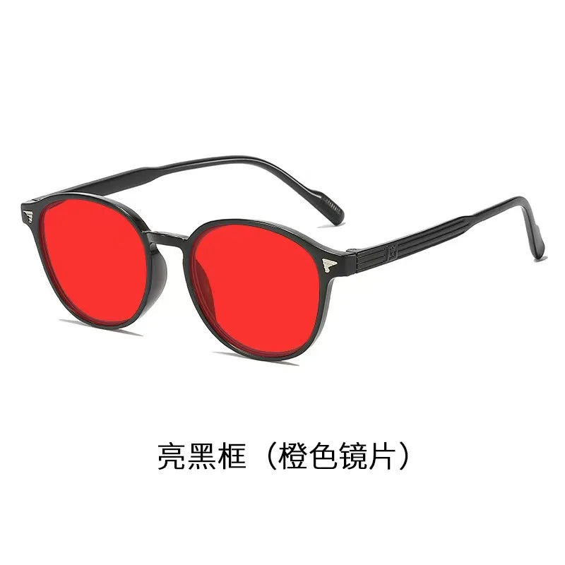 Men Women Large Frame Yellow Protective Sunglasses New Retro Ruond Night Vision Glasses High-Definition Computer Driving Glasses