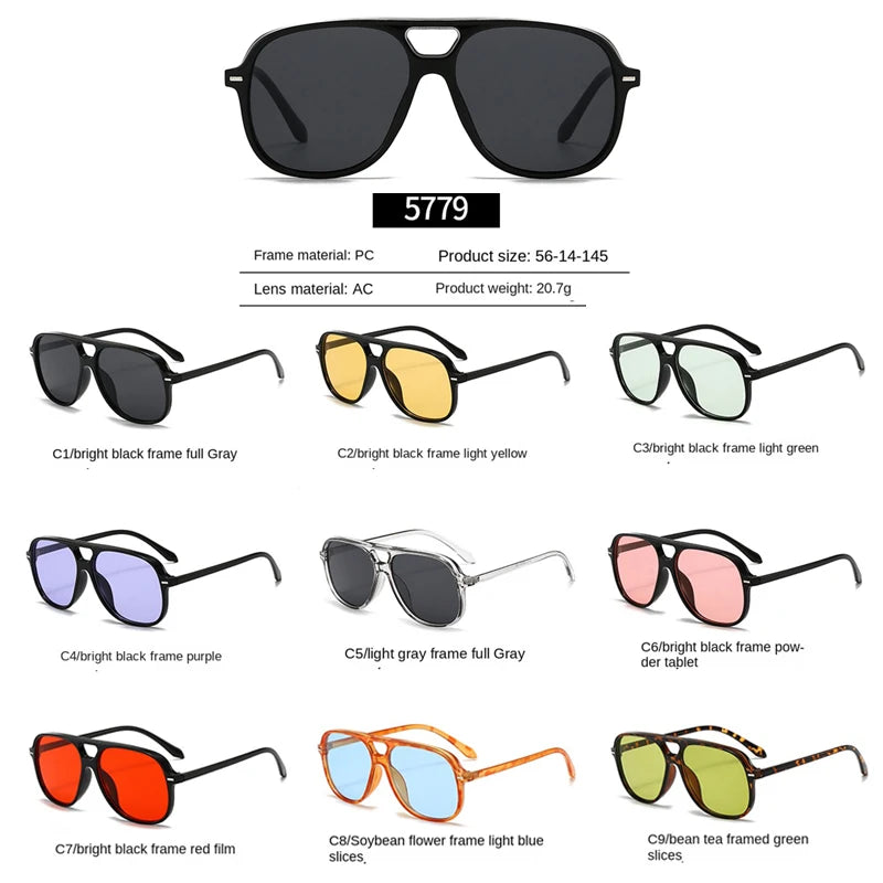 Vintage Fashion Pilot Sun Glasses Women Men Retro Trend Sun Glasses Outdoor Driving Eyeglasses Lady Man UV400 Protective Glasses
