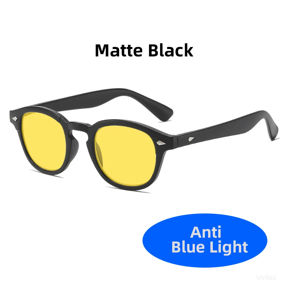 Retro Blue Light Blocking Glasses Men Night Vision Yellow Lens Square UV400 Women Bluelight Filter Computer Eyeglasses