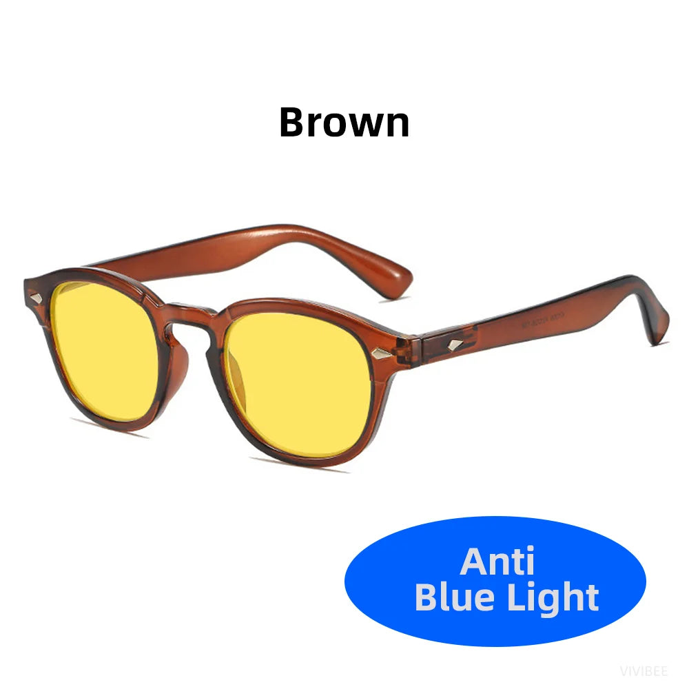 Retro Blue Light Blocking Glasses Men Night Vision Yellow Lens Square UV400 Women Bluelight Filter Computer Eyeglasses