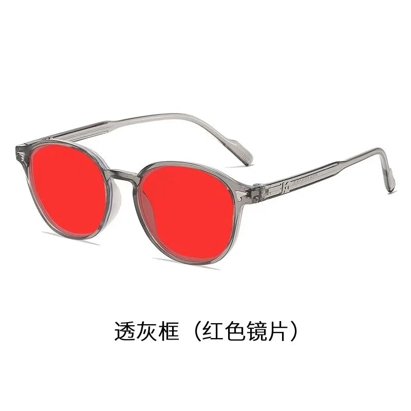 Men Women Large Frame Yellow Protective Sunglasses New Retro Ruond Night Vision Glasses High-Definition Computer Driving Glasses