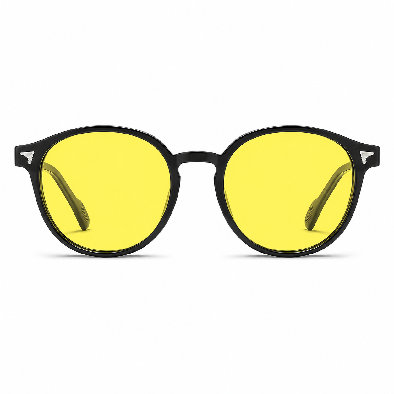 Elian Óptica Amber Round — Yellow-Tint Screen Glasses