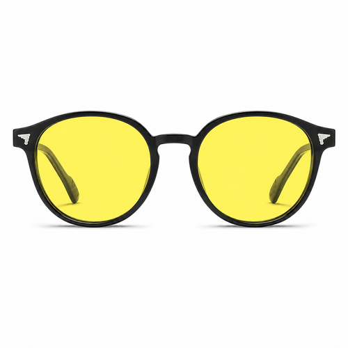 Elian Óptica Amber Round — gafas amarillas para pantallas