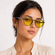 Elian Óptica Amber Round — Yellow-Tint Screen Glasses imagen 15