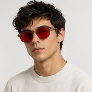 Elian Óptica Amber Round — Yellow-Tint Screen Glasses imagen 45
