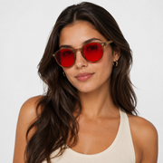 Elian Óptica Amber Round — Yellow-Tint Screen Glasses imagen 44