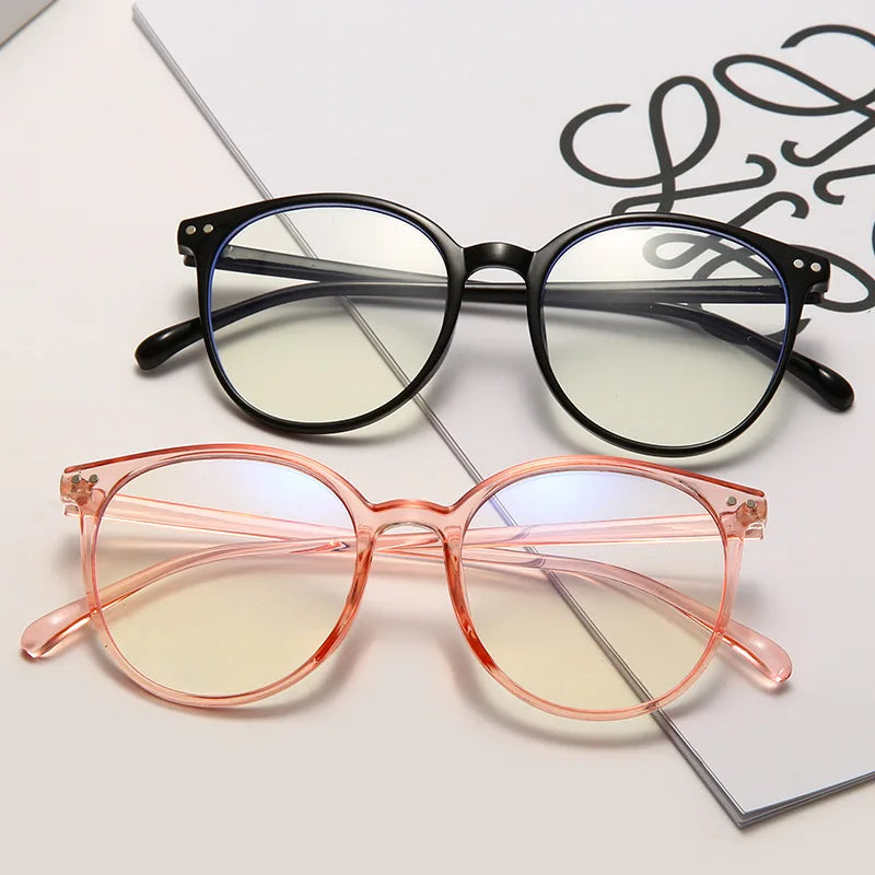 Vintage round Transparent Computer Glasses Frame Women Men anti Blue Light Eyewear Blocking Eyeglass Optical Spectacle