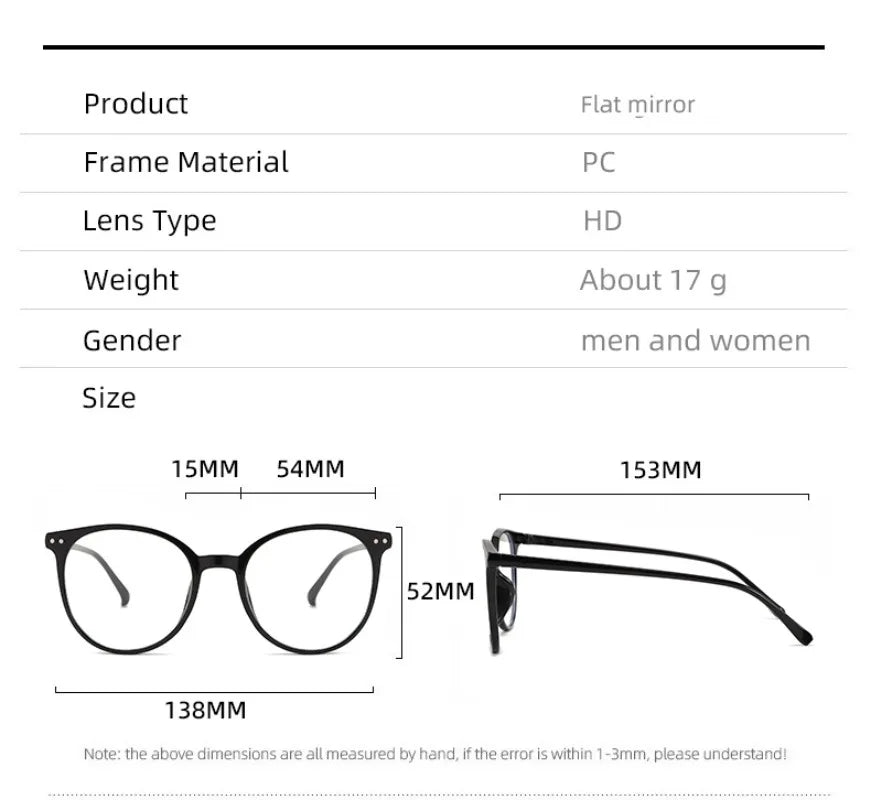 Vintage round Transparent Computer Glasses Frame Women Men anti Blue Light Eyewear Blocking Eyeglass Optical Spectacle