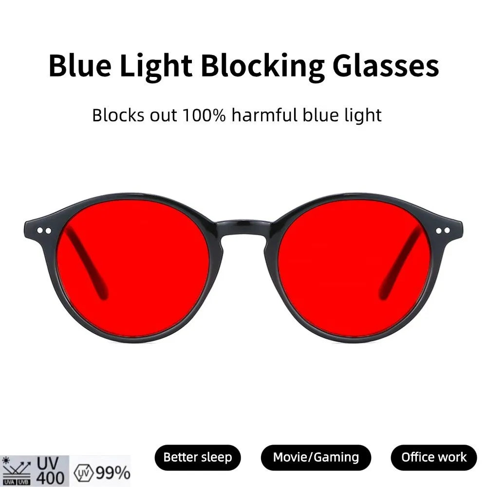 Blue Light Blocking Glasses Red Tinted Lenses Better Sleep Prevent Eye Fatigue Men Women TR90 Nightvision for Work and Sport