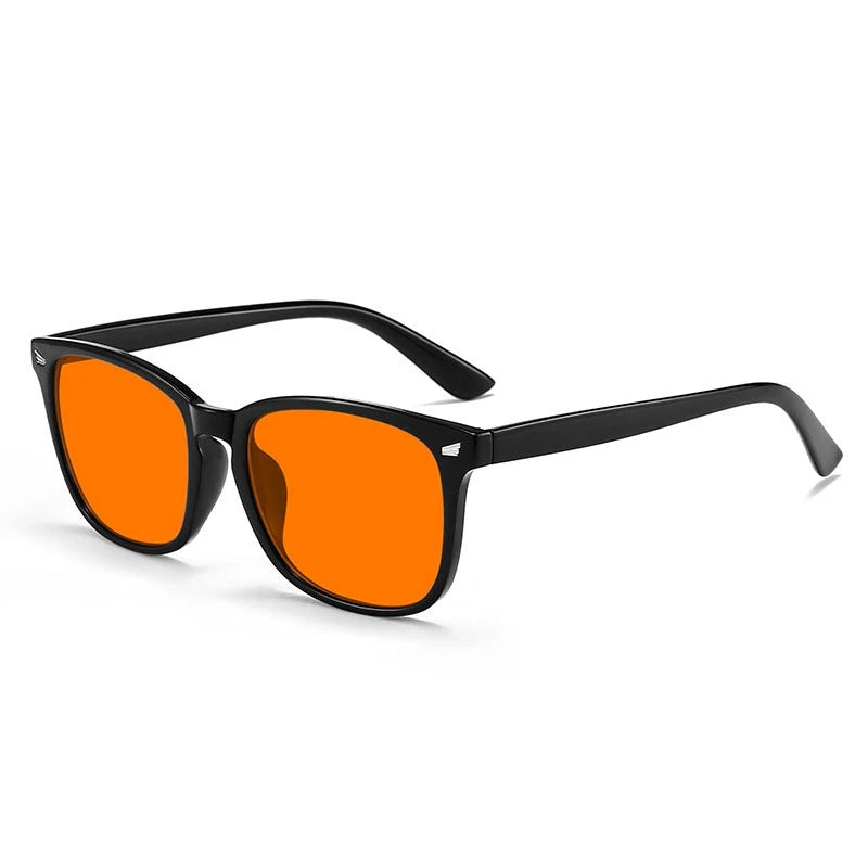 Trendy anti Blue Light Glasses Women Men Better Sleep Red Lens Filter Glasses Anti-Uv Glasses with Tinted Orange Lenses