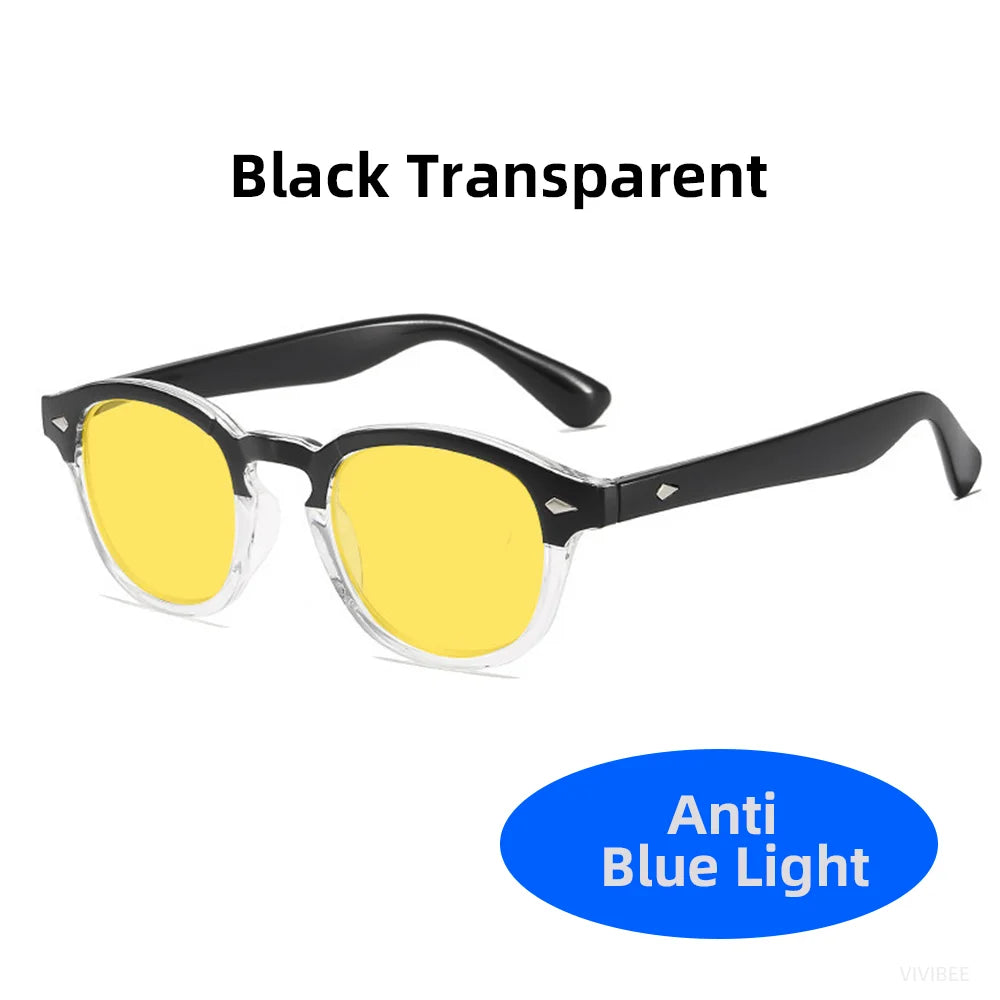 Retro Blue Light Blocking Glasses Men Night Vision Yellow Lens Square UV400 Women Bluelight Filter Computer Eyeglasses