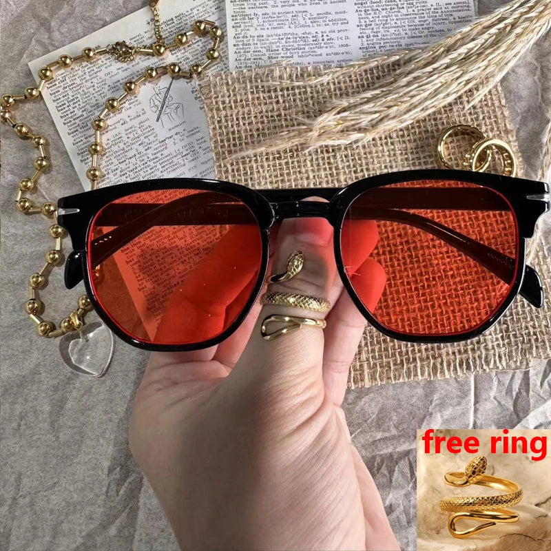 Retro Sunglasses Men Women Popular Square Oval Sun Glasses Ladies Black Eyeglasses Driver Goggles UV400 Mirror