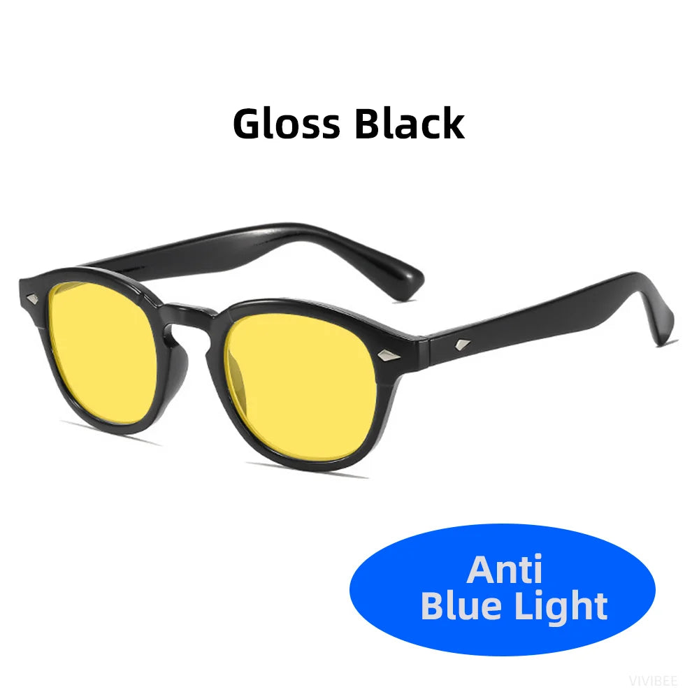 Retro Blue Light Blocking Glasses Men Night Vision Yellow Lens Square UV400 Women Bluelight Filter Computer Eyeglasses