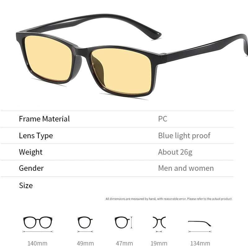 2026 New Ultra-Lightweight TR90 Anti-Blue Light Glasses for Men Classic Driving and Night Vision Goggles Eye Protection Eyewear