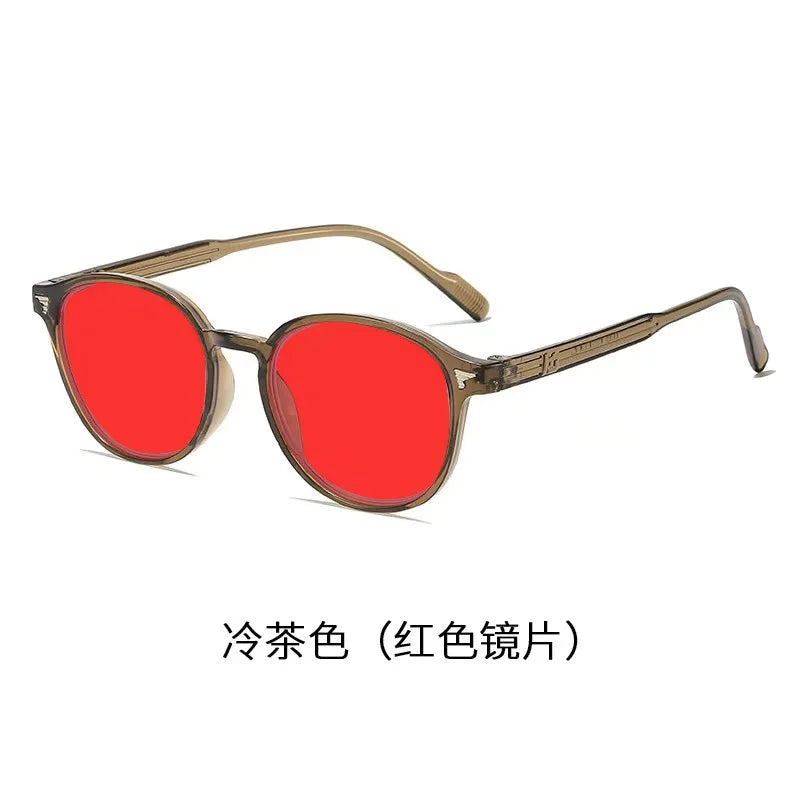 Men Women Large Frame Yellow Protective Sunglasses New Retro Ruond Night Vision Glasses High-Definition Computer Driving Glasses