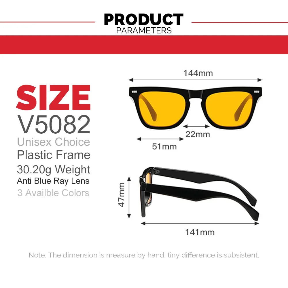 Rectangle Black Blue Light Blocking Glasses Men Gaming anti Bluelight Women Orange Night Vision Computer Eyeglasses
