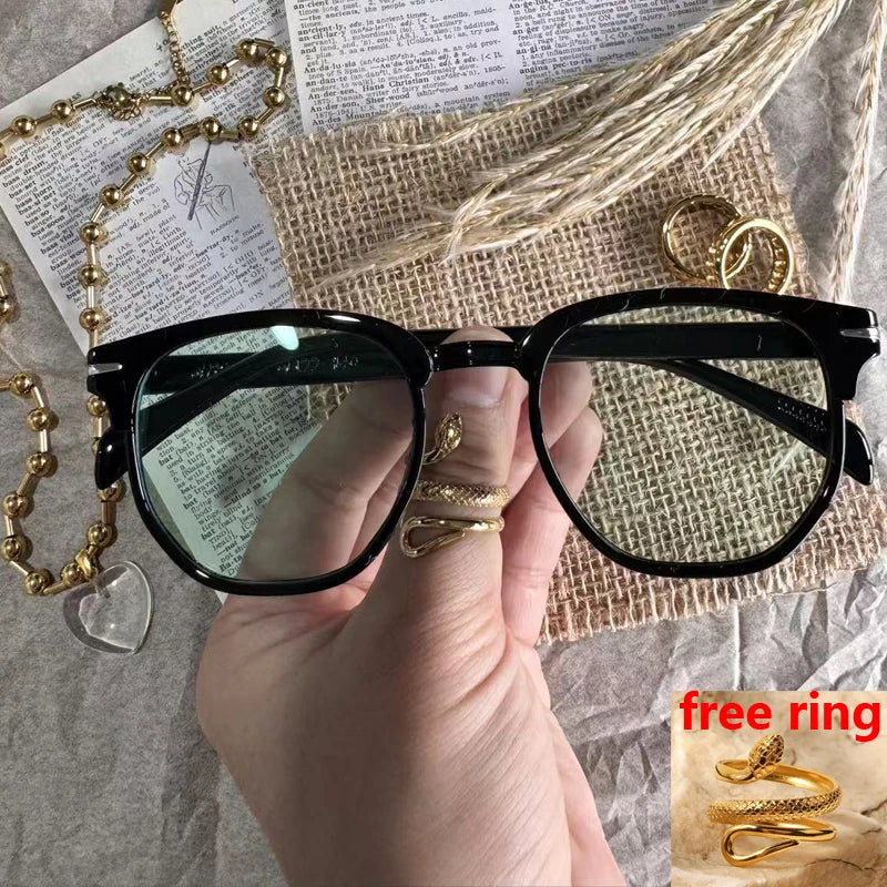 Retro Sunglasses Men Women Popular Square Oval Sun Glasses Ladies Black Eyeglasses Driver Goggles UV400 Mirror